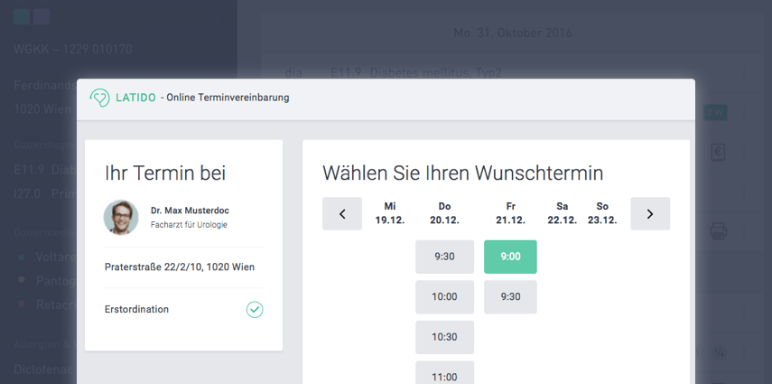 Latido ab jetzt mit integrierter Online-Terminvereinbarung für Ärzte