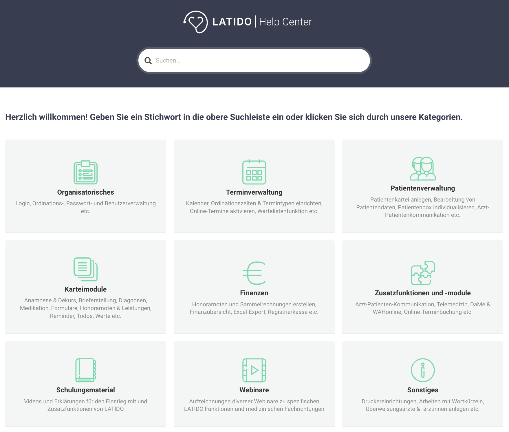 Help Center Homepage